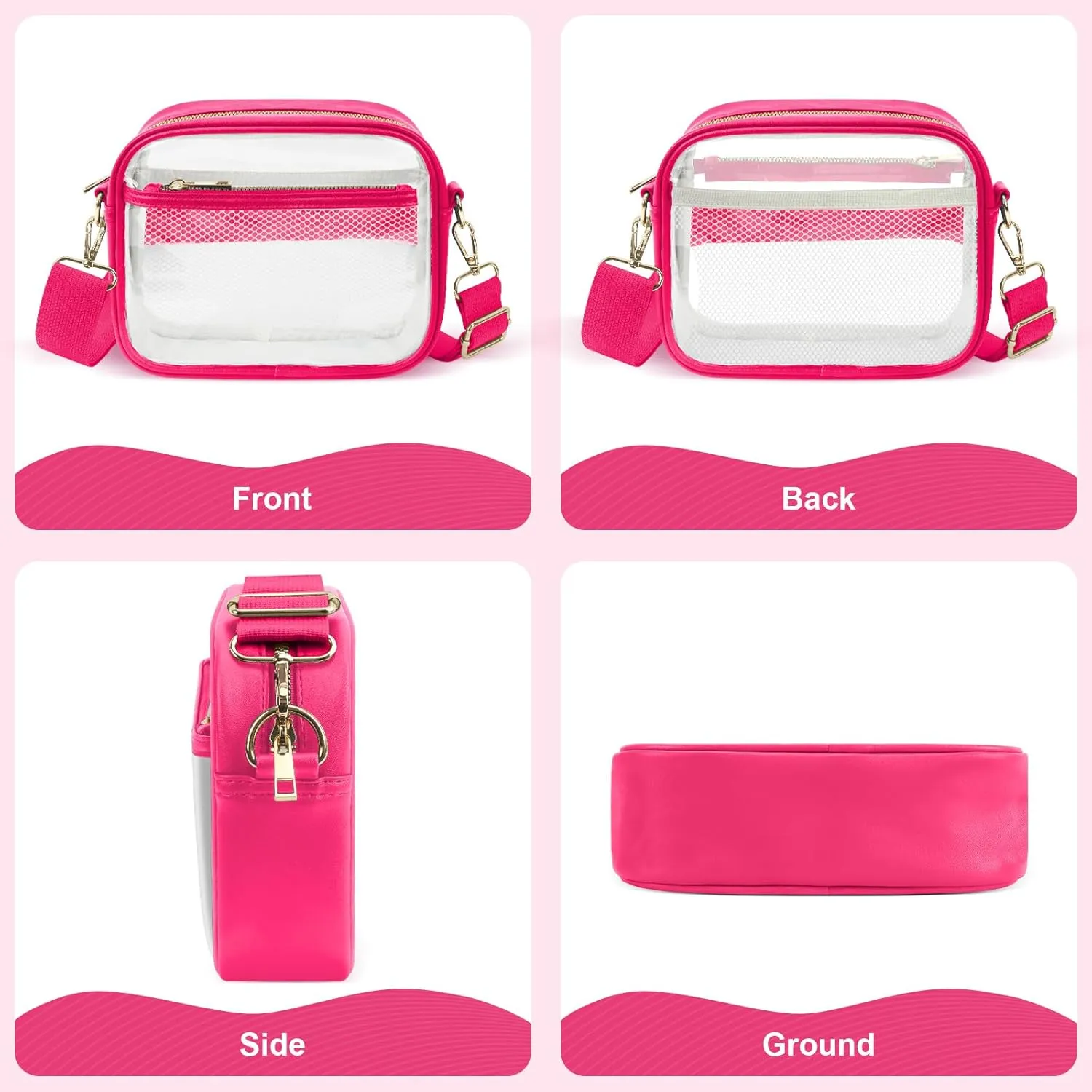 KETIEE Clear Crossbody Bag, Stadium Approved Clear Purse Bag for Concerts Sports Events Festivals