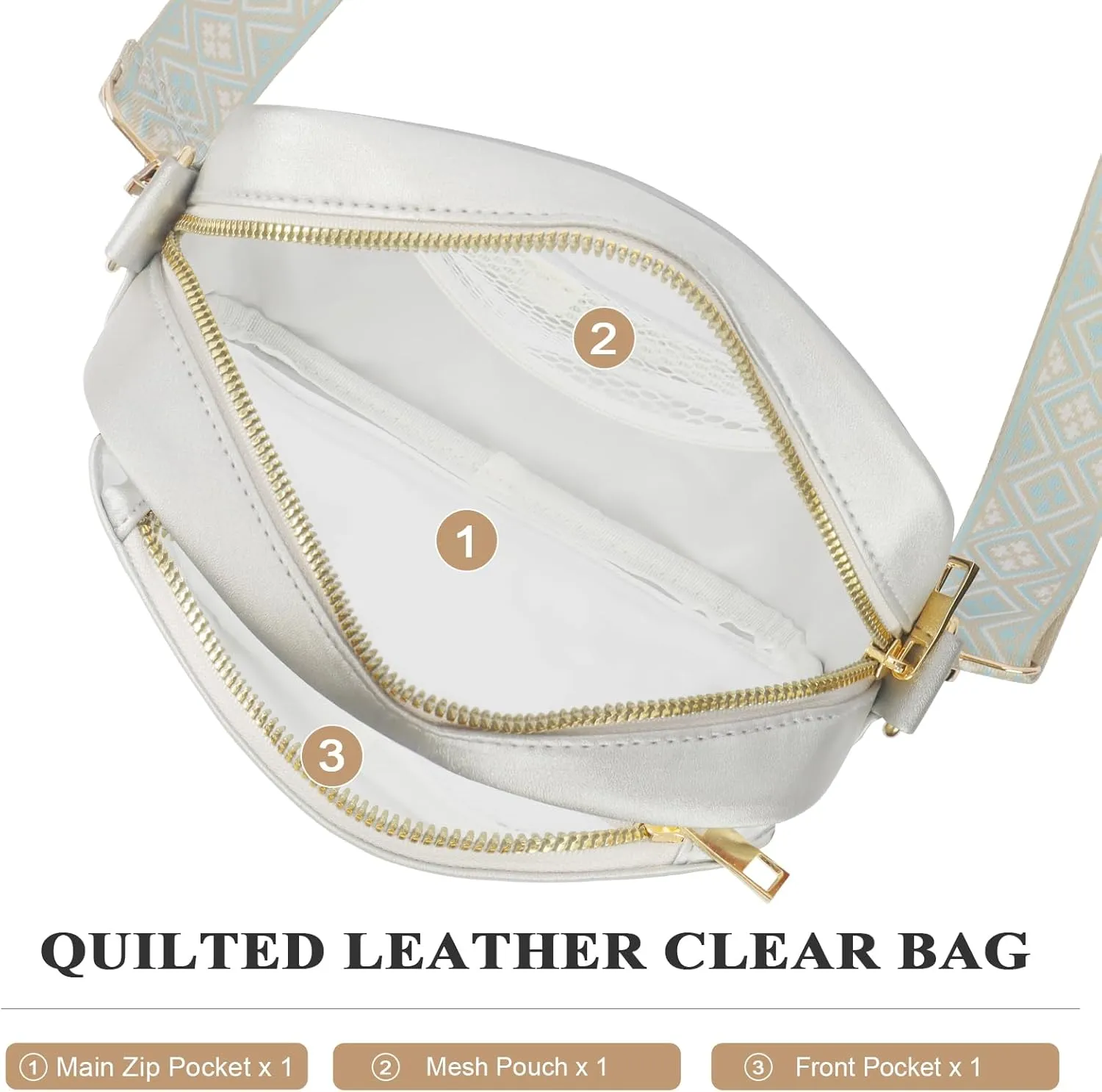 KETIEE Clear Crossbody Bag, Stadium Approved Clear Purse Bag for Concerts Sports Events Festivals