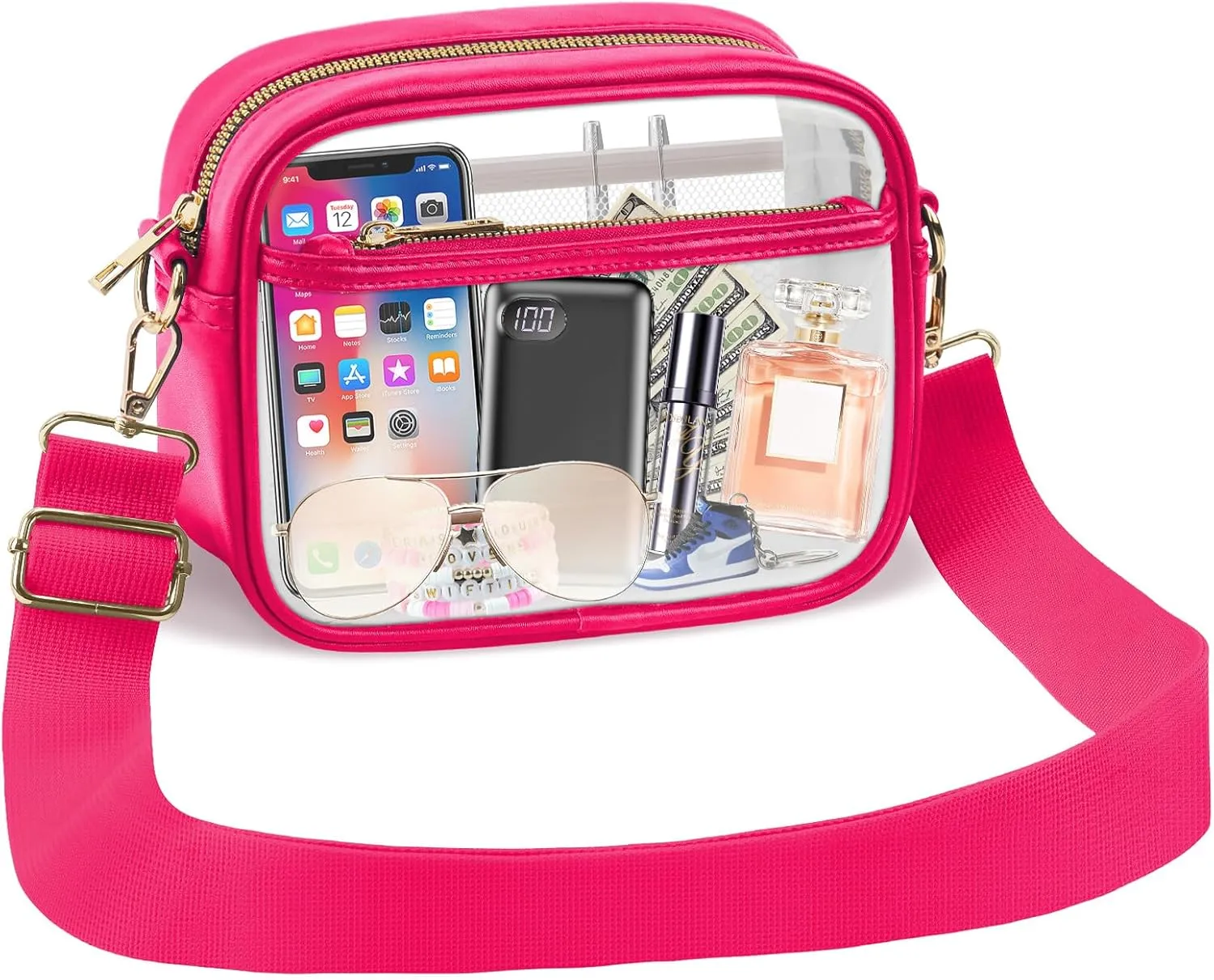 KETIEE Clear Crossbody Bag, Stadium Approved Clear Purse Bag for Concerts Sports Events Festivals