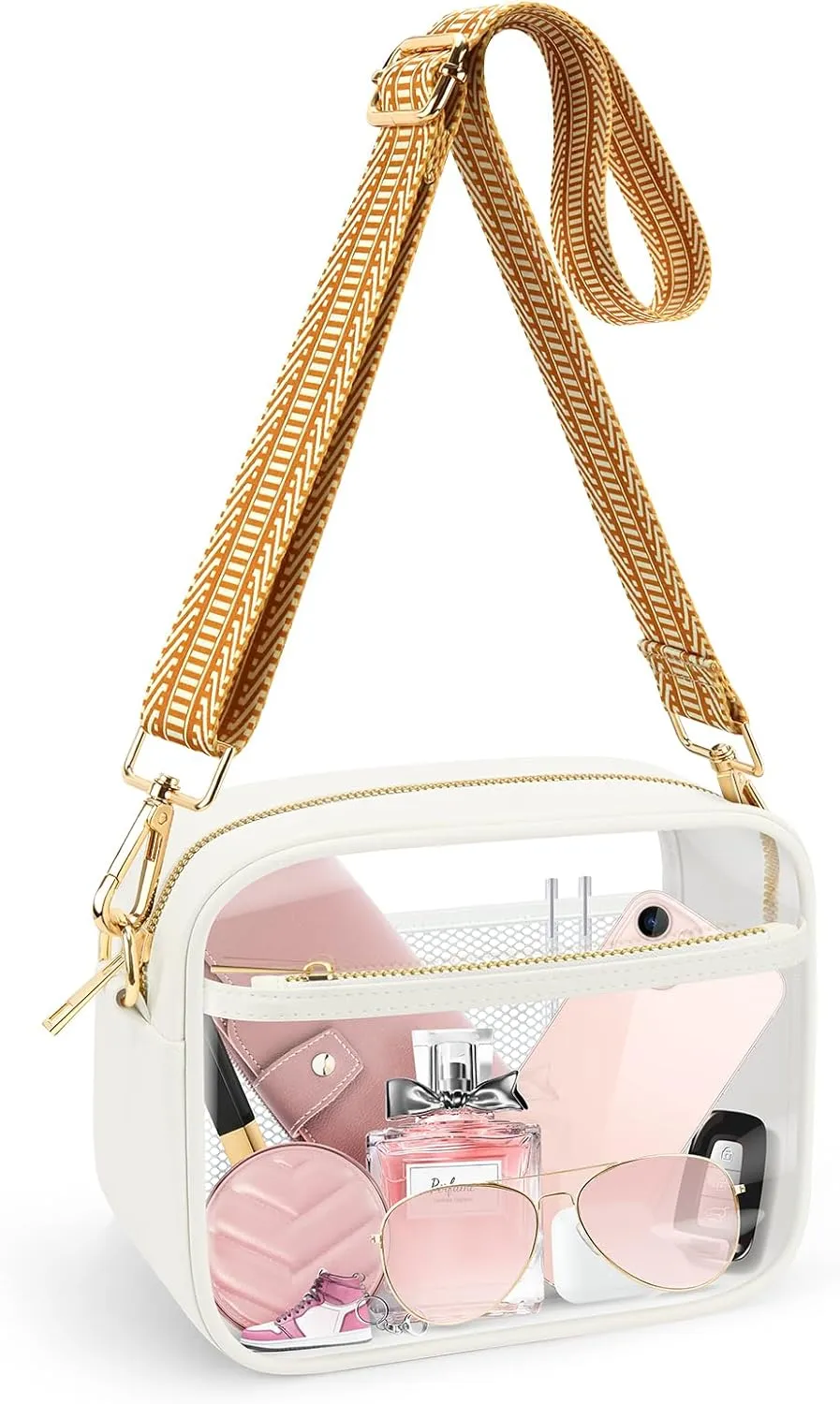 KETIEE Clear Crossbody Bag, Stadium Approved Clear Purse Bag for Concerts Sports Events Festivals