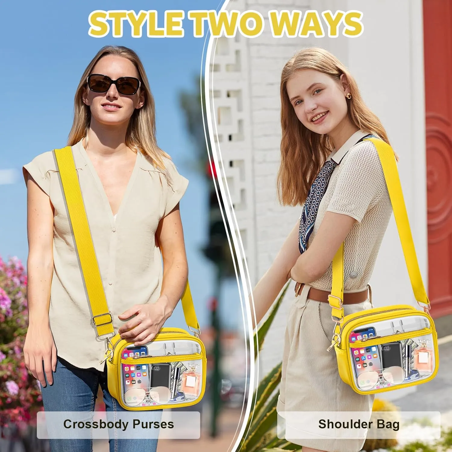 KETIEE Clear Crossbody Bag, Stadium Approved Clear Purse Bag for Concerts Sports Events Festivals