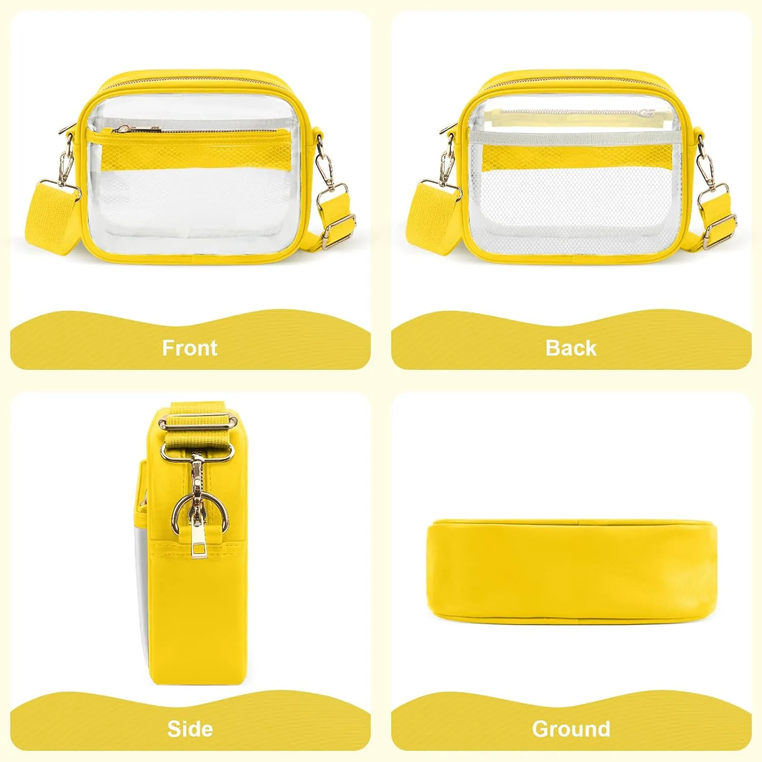 KETIEE Clear Crossbody Bag, Stadium Approved Clear Purse Bag for Concerts Sports Events Festivals