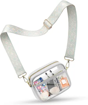 KETIEE Clear Crossbody Bag, Stadium Approved Clear Purse Bag for Concerts Sports Events Festivals