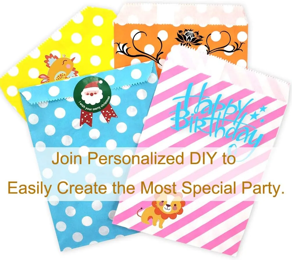 KEYYOOMY 100 Pcs Yellow Candy Buffet Bags Small Cookie Bags Polka Dot Paper Treat Bags for Wedding Birthday Party (5 inch x 7 inch)