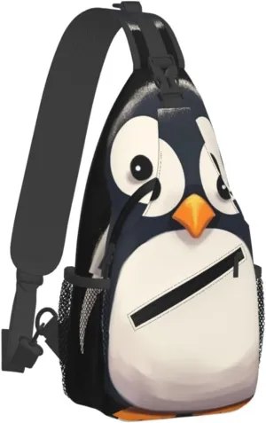 KHiry Sling Bag for Women Men Crossbody Bag Small Sling Backpack Black and white skulls Chest Bag Hiking Daypack