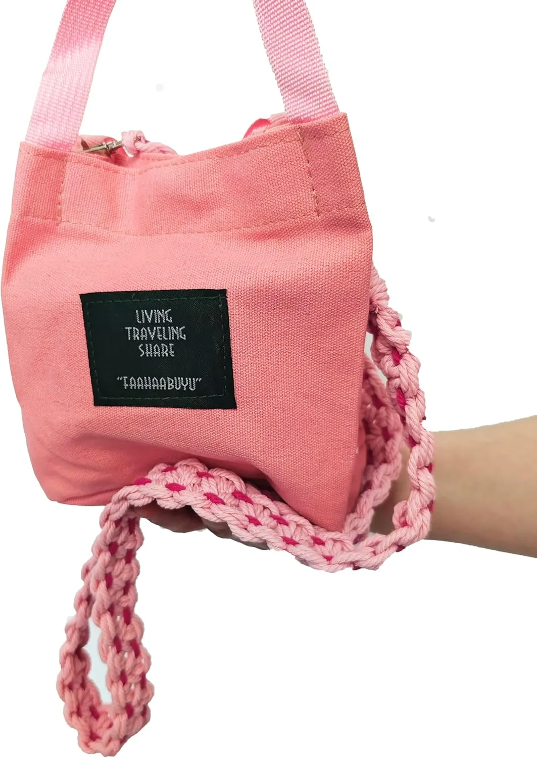 kiido Women's Small Crossbody Shoulder bag Cute Boho Tote handbag With Removable Multi-uses Macrame Strap