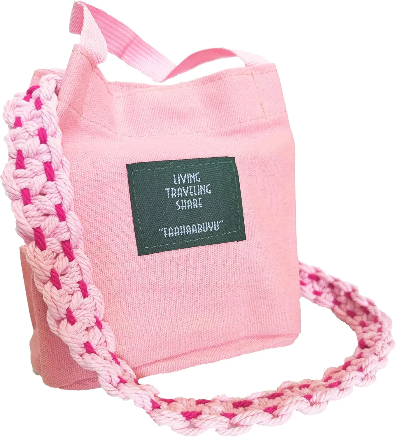 kiido Women's Small Crossbody Shoulder bag Cute Boho Tote handbag With Removable Multi-uses Macrame Strap