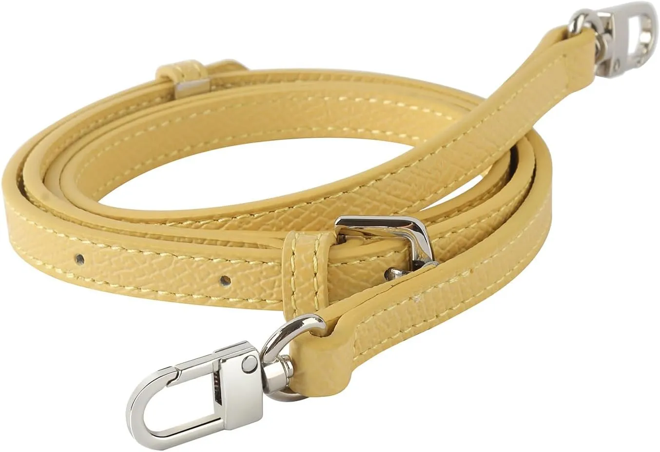 KOMHPS Purse Straps Replacement, Leather Handbag Crossbody Shoulder Strap Adjustable for Longchamp Bag Women(Wheat Yellow)