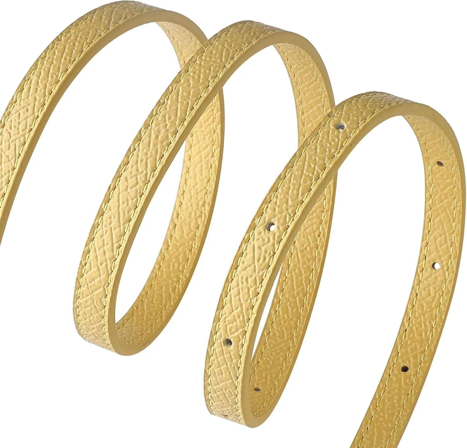 KOMHPS Purse Straps Replacement, Leather Handbag Crossbody Shoulder Strap Adjustable for Longchamp Bag Women(Wheat Yellow)