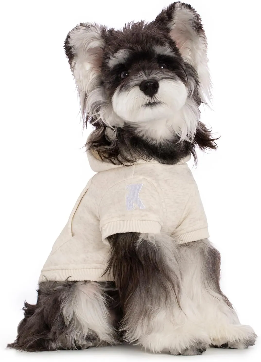 Koneseve Dog Hoodie Fleece, Cat Sweater Warm with Pocket - Soft Clothes for Daily Wear, Basic Hooded Sweatshirts, Winter Coat Clothing, Comfort Tee Shirt Fit for All Breeds Pet - Beige - 2XL