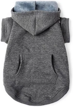 Koneseve Dog Hoodie Fleece Puppy Clothes Warm Sweater with Hat for Small Dogs Cat Hooded Shirt Kitten Pet Basic Hoodies Sweatshirt with Pocket Doggie Soft Winter Coat Apparel (Grey; S)