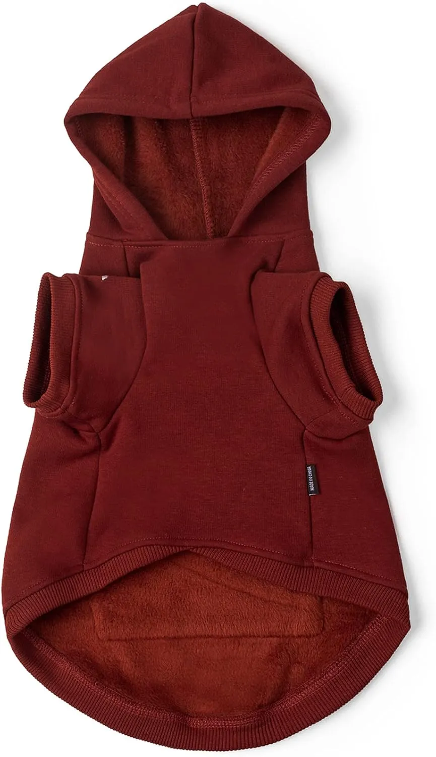 Koneseve Dog Hoodie Fleece Puppy Clothes Warm Sweater with Hat for Small Medium Dogs Cat Hooded Shirt Kitten Pet Basic Sweatshirt with Pocket Doggie Soft Winter Coat Apparel (Red; 2XL)
