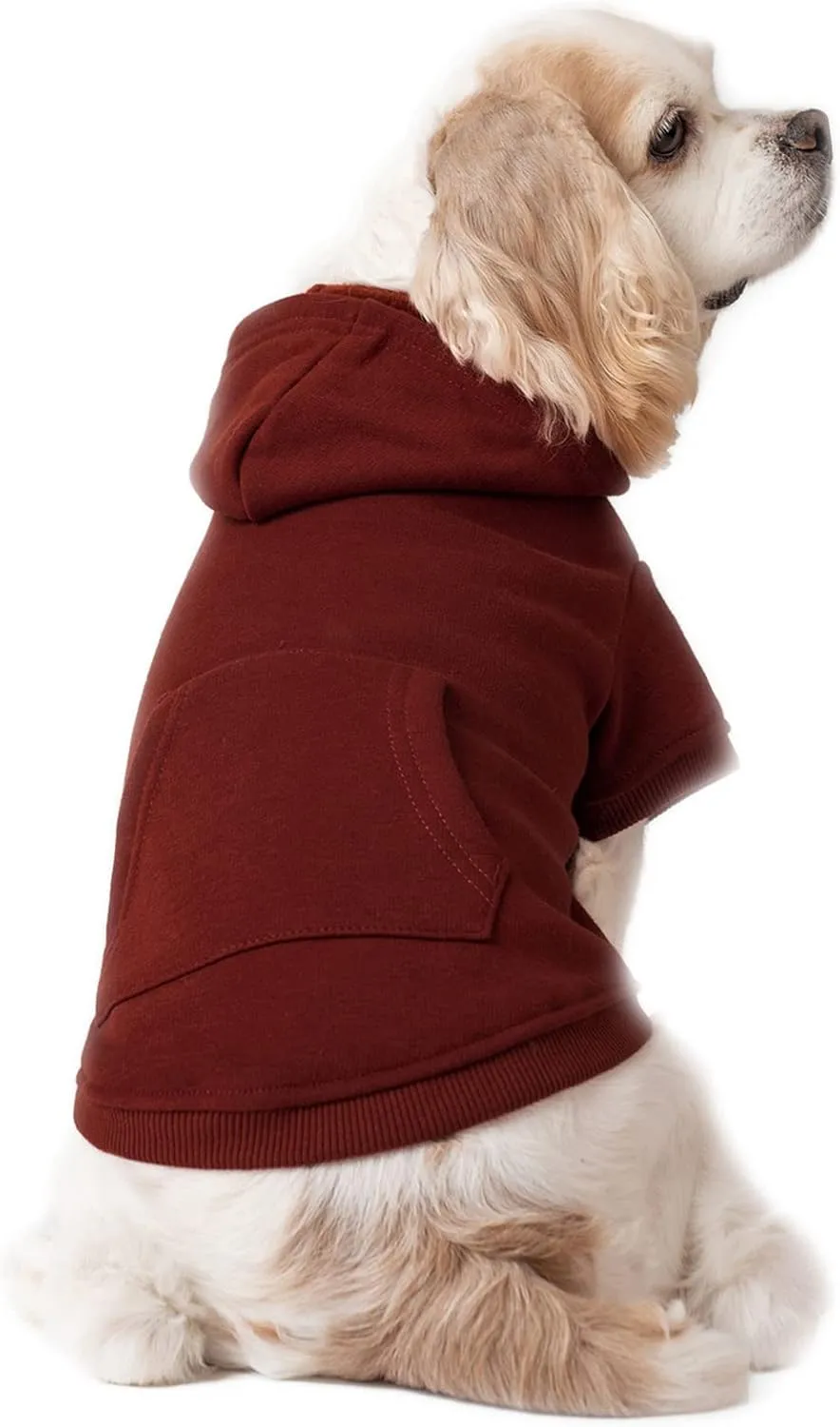 Koneseve Dog Hoodie Fleece Puppy Clothes Warm Sweater with Hat for Small Medium Dogs Cat Hooded Shirt Kitten Pet Basic Sweatshirt with Pocket Doggie Soft Winter Coat Apparel (Red; 2XL)