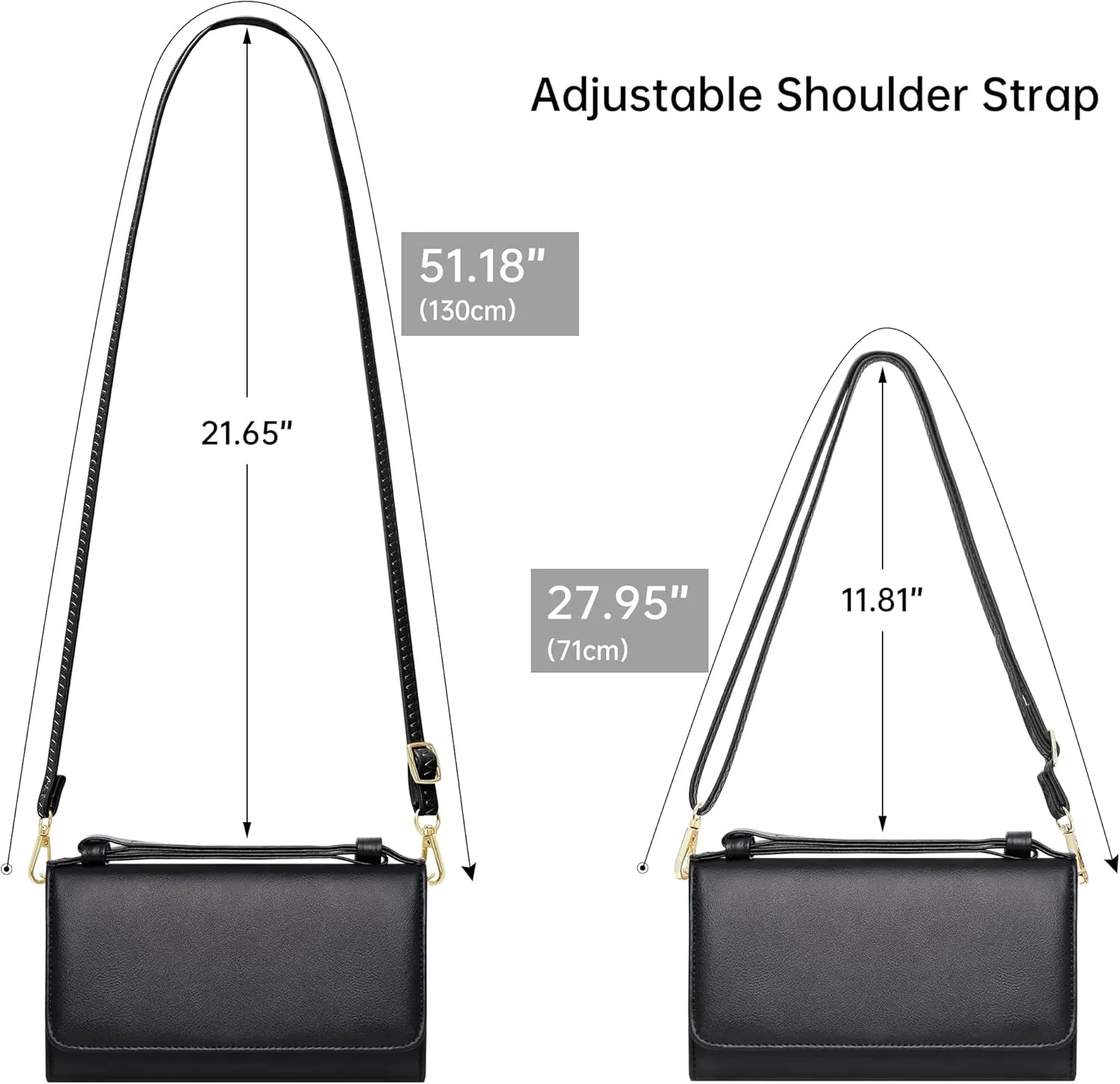 KUKOO Small Crossbody Bag for Women Cell Phone Wallet Purse Mini Shoulder Handbags with Card Slots
