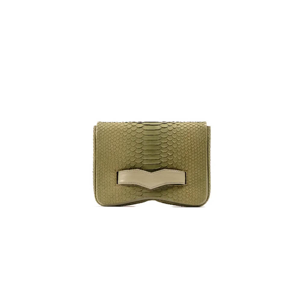 Kyra Let Me Talk Sage Green Clutch Bag