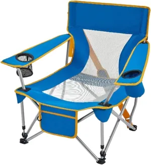 KYUSAR Camping Chair Outdoor Chair Foldable Chair Outdoor Armchair Beach Deck Chairs Portable Leisure Seat Stool with Breathable Mesh, Comes with Storage Bag Folding Camping Chair