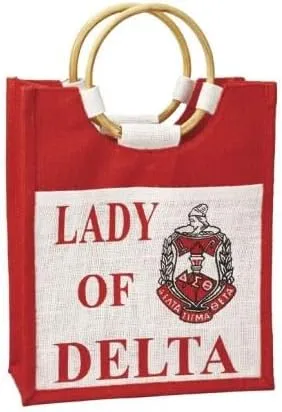 Lady Of Delta Sigma Theta Mini Pocket Jute Bag