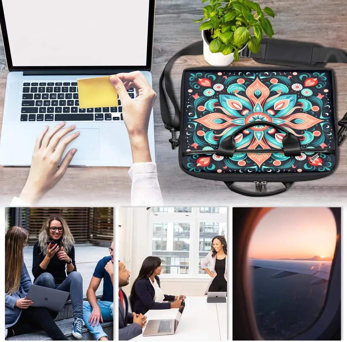 Laptop Shoulder Bag for 13-15 Inch Waterproof Laptop Sleeve Case Bag Slim Computer Carry Case Computer Cases for Laptops