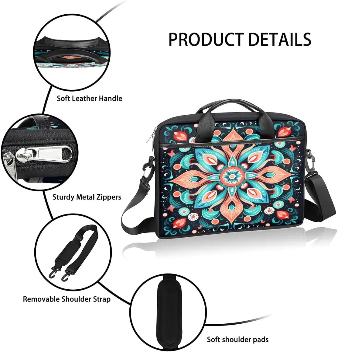 Laptop Shoulder Bag for 13-15 Inch Waterproof Laptop Sleeve Case Bag Slim Computer Carry Case Computer Cases for Laptops