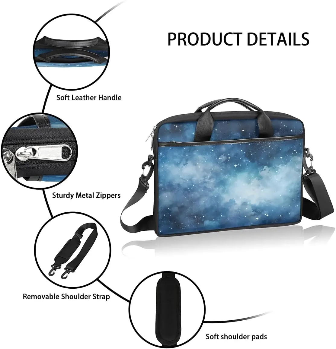Laptop Shoulder Bag for 13-15 Inch Waterproof Laptop Sleeve Case Bag Slim Computer Carry Case Computer Cases for Laptops