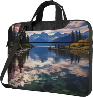 Laptop Sleeve Bag Shockproof Notebook Case National Park Lake Computer Carrying Case with Shoulder Strap 14 inch
