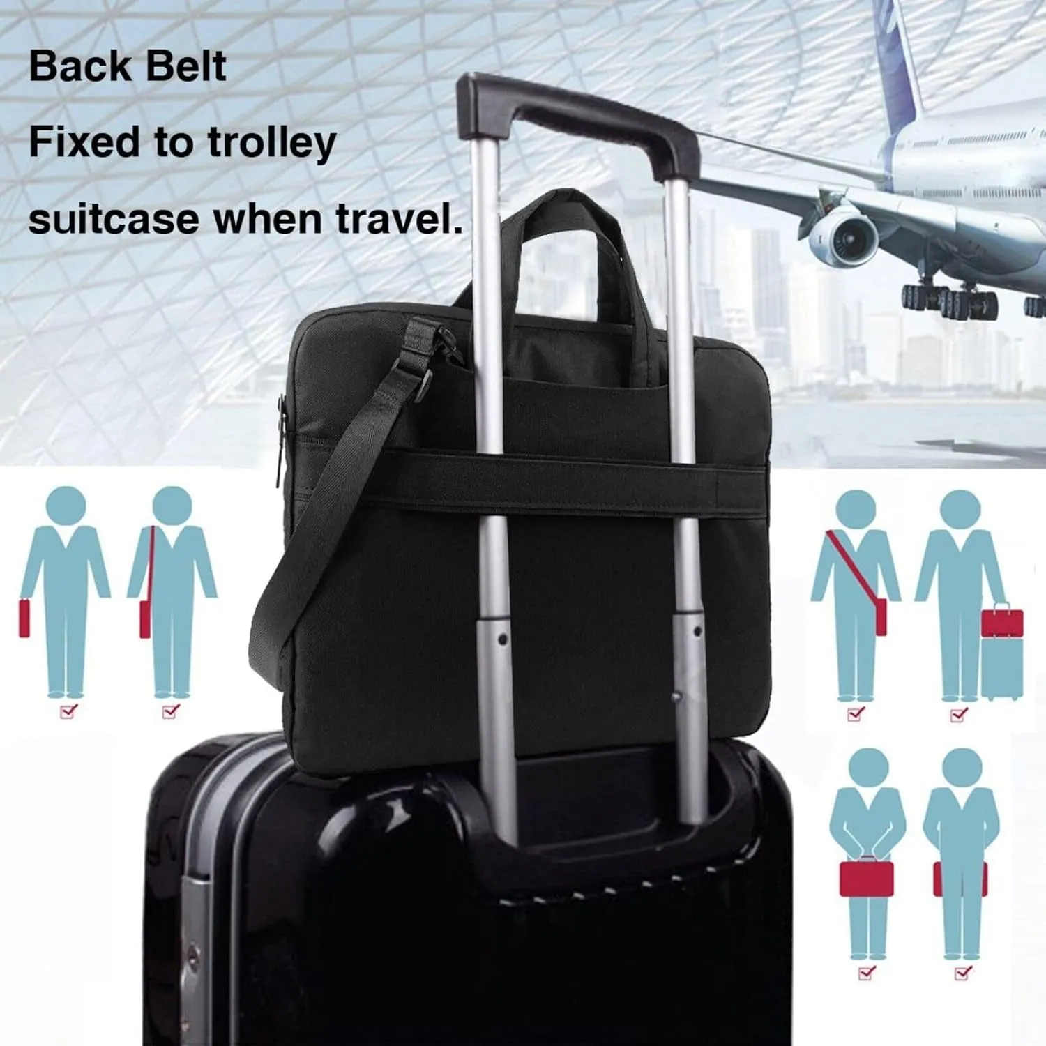 Laptop Sleeve Bag Shockproof Notebook Case Scenic Sea Water Computer Carrying Case with Shoulder Strap 13 inch