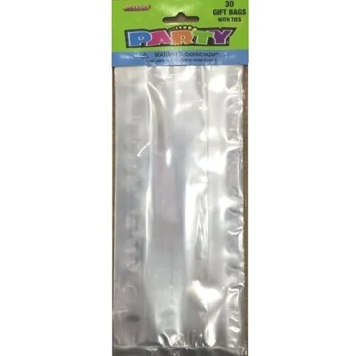 Large Cello Bags 28cm x 13cm 30pk Clear Cellophane