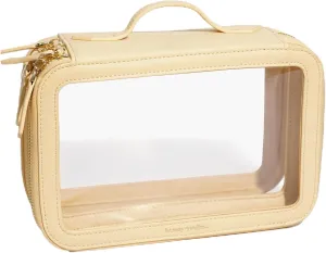 Large Clear Makeup Bag for Women with Zipper Organizer, Beige Travel Makeup Bag for Women Clear Cosmetic Case, Clear Travel Bags for Toiletries, Clear Make Up Bag Traveling Women, Car Bag Organizer
