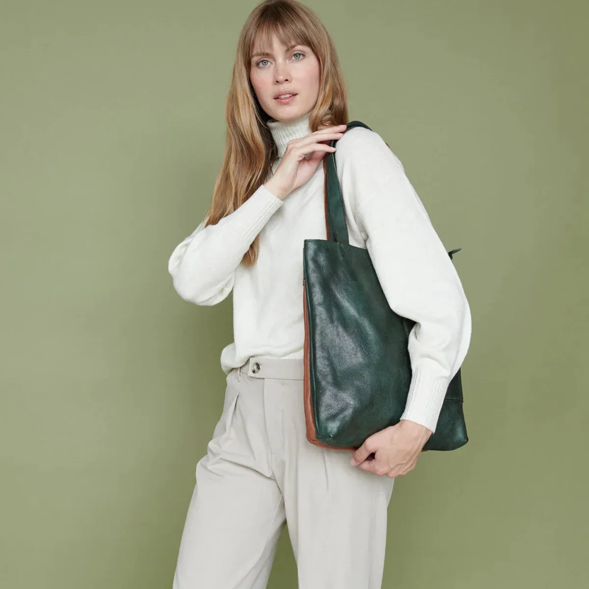 LATICO LEON TOTE SHOULDER BAG COGNAC