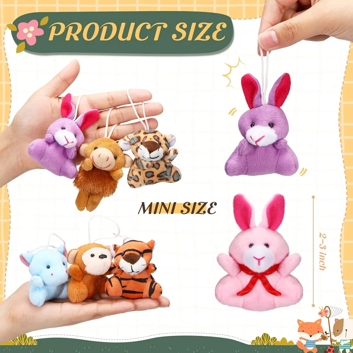 Leyndo 200 Pcs Mini Stuffed Animals Bulk Small Stuffed Animals Keychain Back to School Gifts Tiny Plush Toys for Classroom Rewards Carnival Prizes Birthday Party Favors(Mixed)