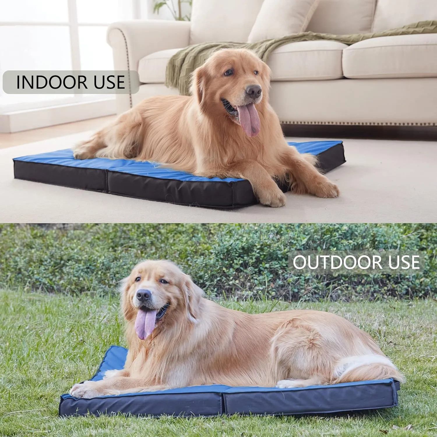 LFC PETS Outdoor Dog Beds for Large Dogs, Waterproof Dog Bed Portable with Washable Cover, Foldable Dog Bed Orthopedic for Outside Indoor, 41inch All Weather to Use