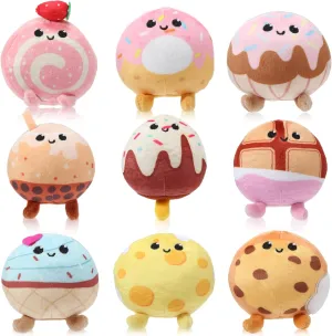Libima 9 Pcs Mini Stuffed Animals Keychains 3.15 Inch Small Plush Ornaments Bulk Cute Plush Toys for Baby Shower Birthday Party Decors Gift Bags Fillers Easter Basket Stuffers(Desserts)