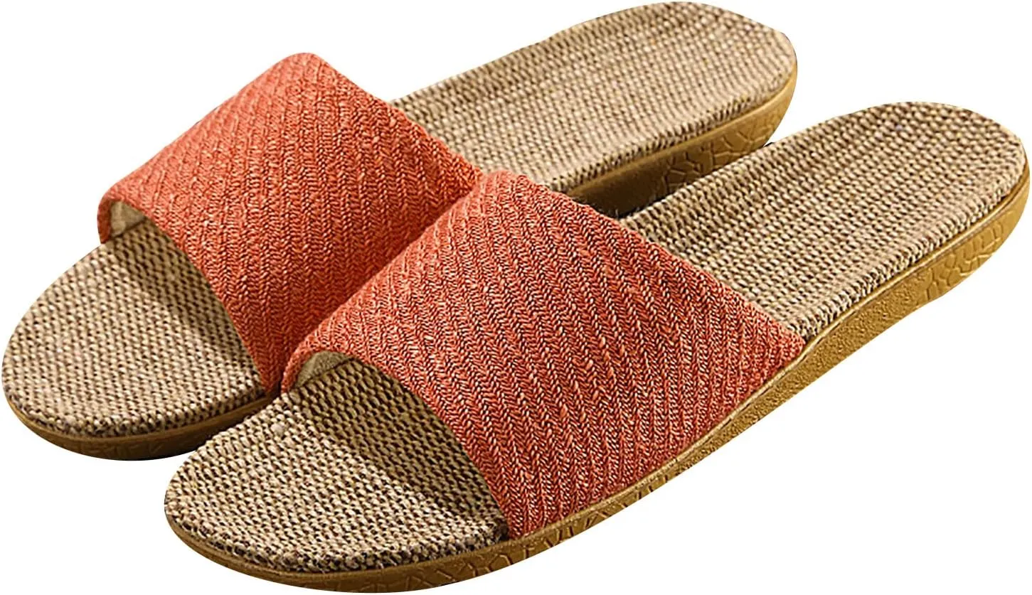 Linen summer non-slip indoor slippers Non-slip spa slippers Comfortable slippers