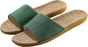 Linen summer non-slip indoor slippers Non-slip spa slippers Comfortable slippers