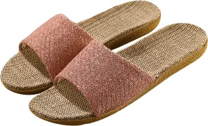 Linen summer non-slip indoor slippers Non-slip spa slippers Comfortable slippers