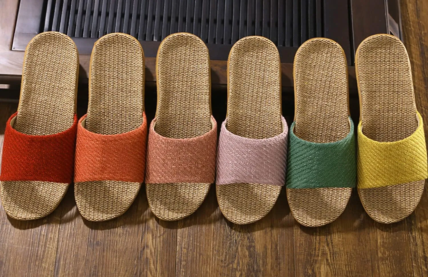 Linen summer non-slip indoor slippers Non-slip spa slippers Comfortable slippers