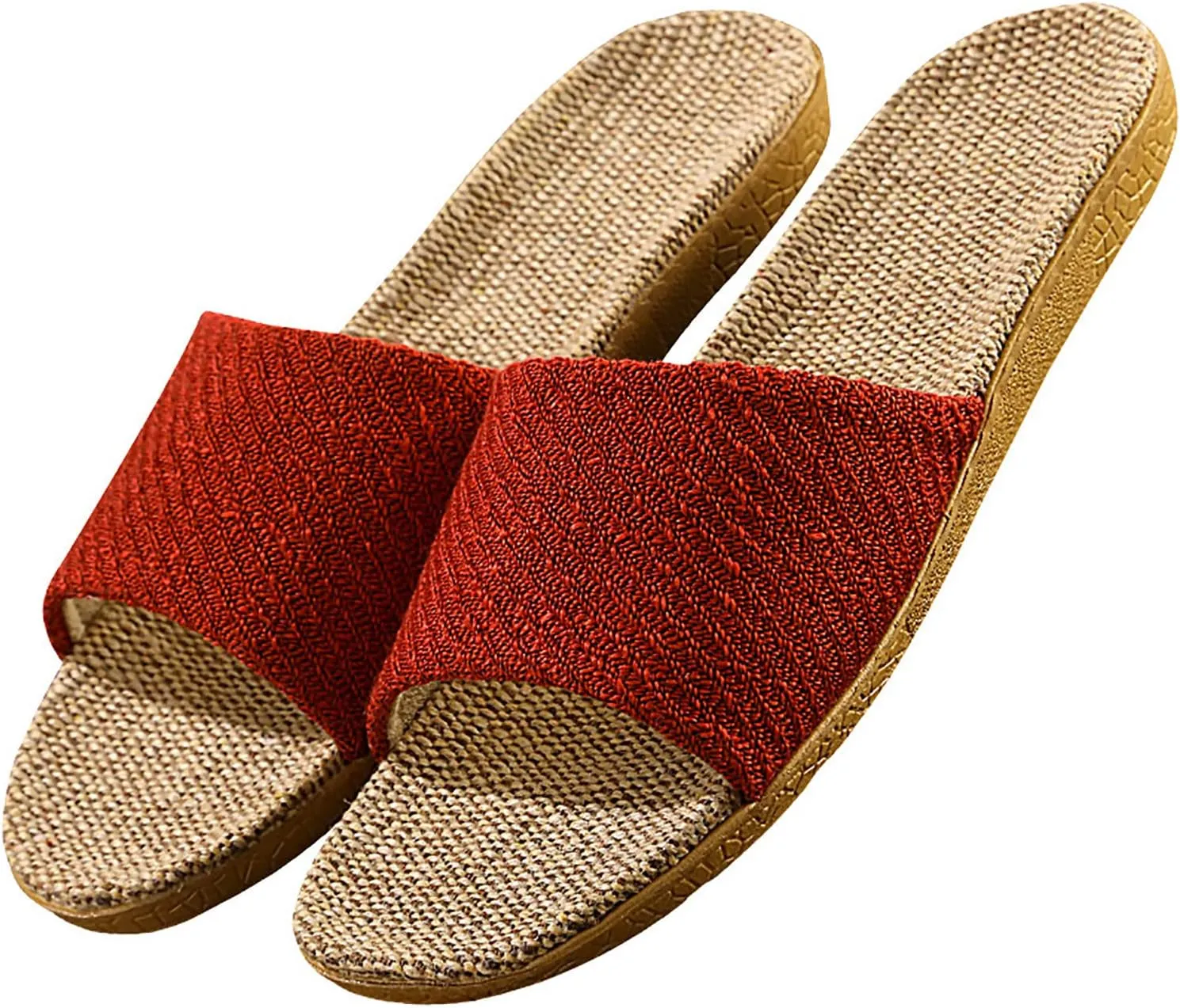 Linen summer non-slip indoor slippers Non-slip spa slippers Comfortable slippers