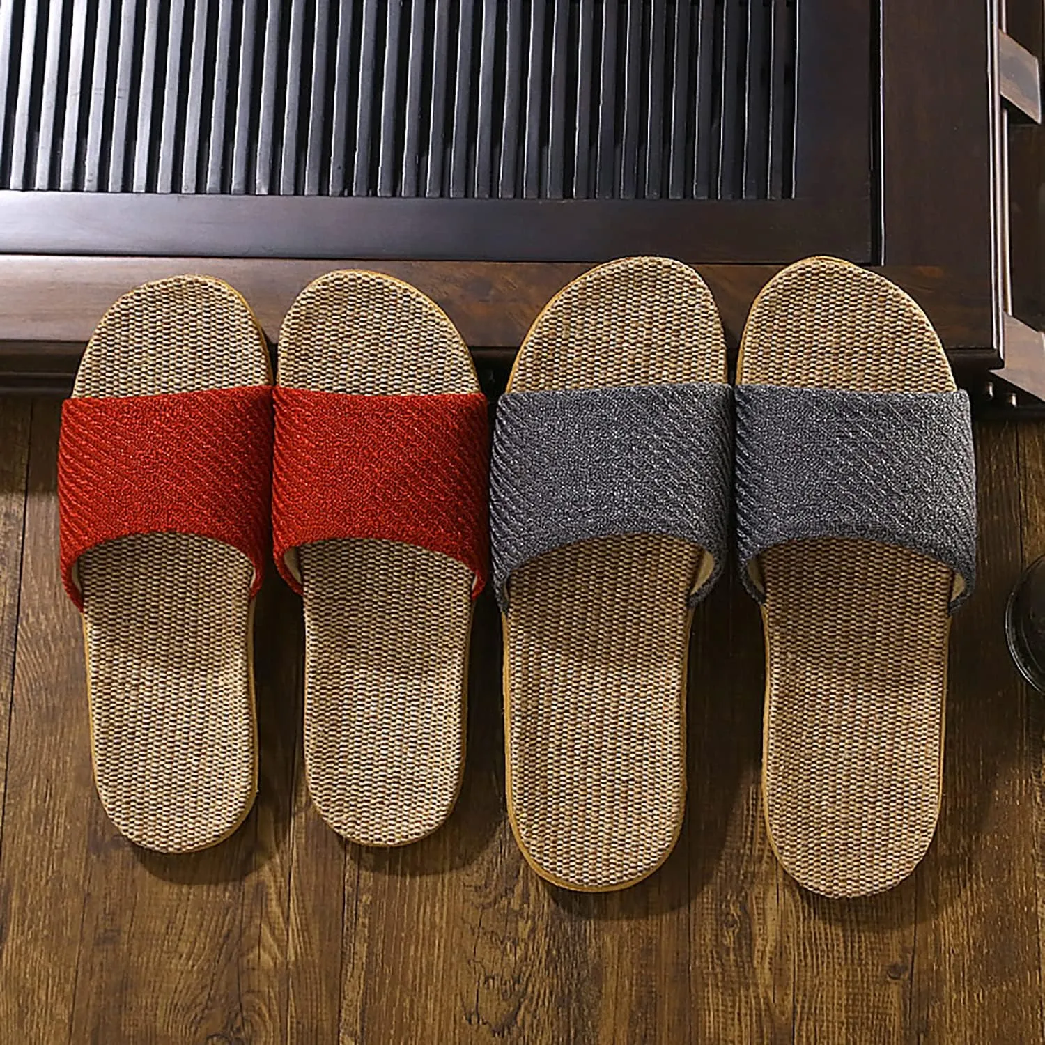 Linen summer non-slip indoor slippers Non-slip spa slippers Comfortable slippers