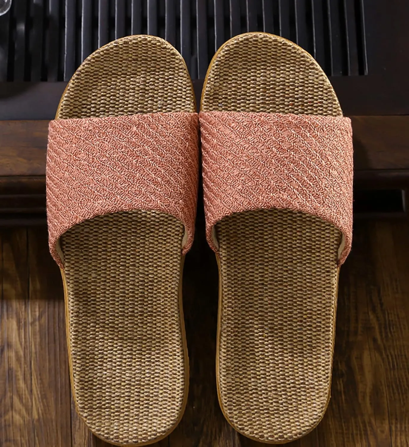 Linen summer non-slip indoor slippers Non-slip spa slippers Comfortable slippers
