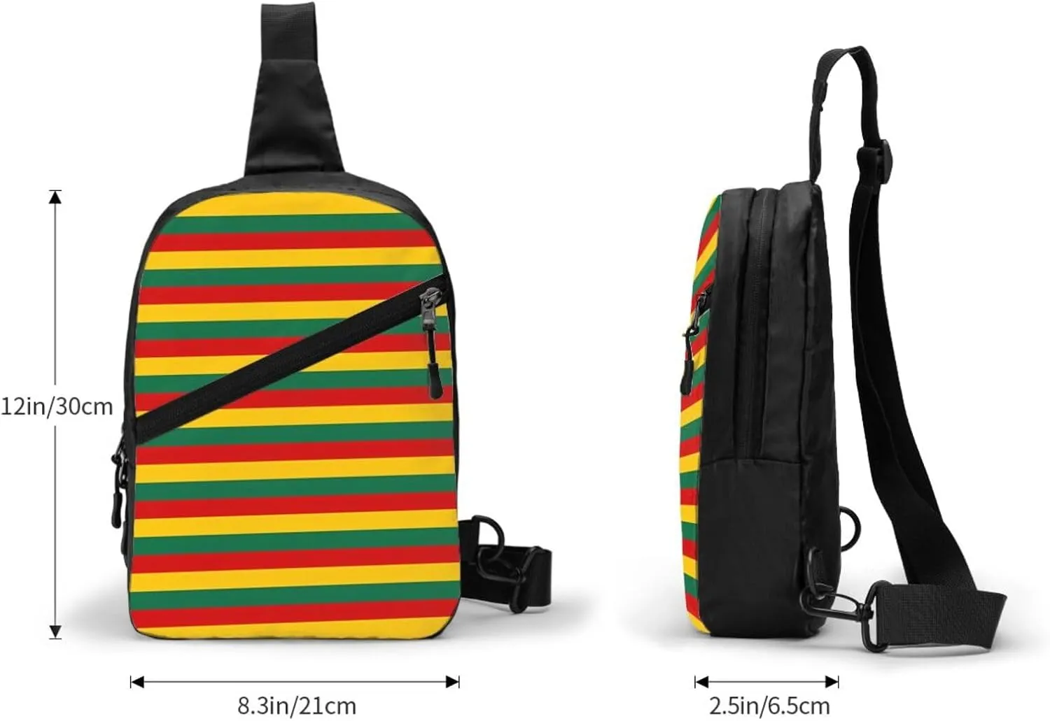 Lithuania Flag Stripes Packable Crossbody Bag Portable Sling Bags Foldable Travel Daypack Reusable Sports Shoulder Backpack Diagonally Chest Bag for Workout