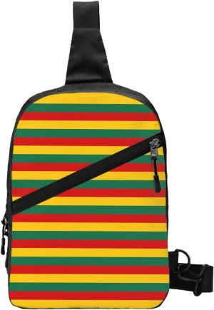 Lithuania Flag Stripes Packable Crossbody Bag Portable Sling Bags Foldable Travel Daypack Reusable Sports Shoulder Backpack Diagonally Chest Bag for Workout