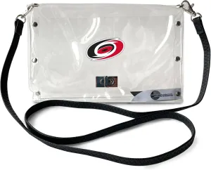 Littlearth Carolina Hurricanes NHL Clear Envelope Purse with Black Fashion Strap