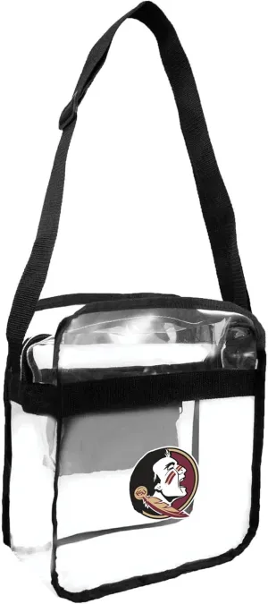 Littlearth NCAA Florida State Seminoles Clear Crossbody Carryall, Team Color, 12" x 12" x 6"