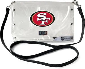 Littlearth NFL Clear Envelope Purse with Black Fashion Strap