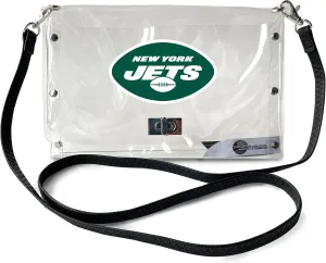 Littlearth NFL Clear Envelope Purse with Black Fashion Strap
