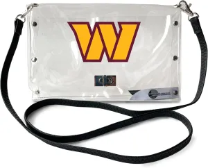 Littlearth NFL Clear Envelope Purse with Black Fashion Strap