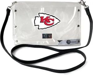 Littlearth NFL Clear Envelope Purse with Black Fashion Strap