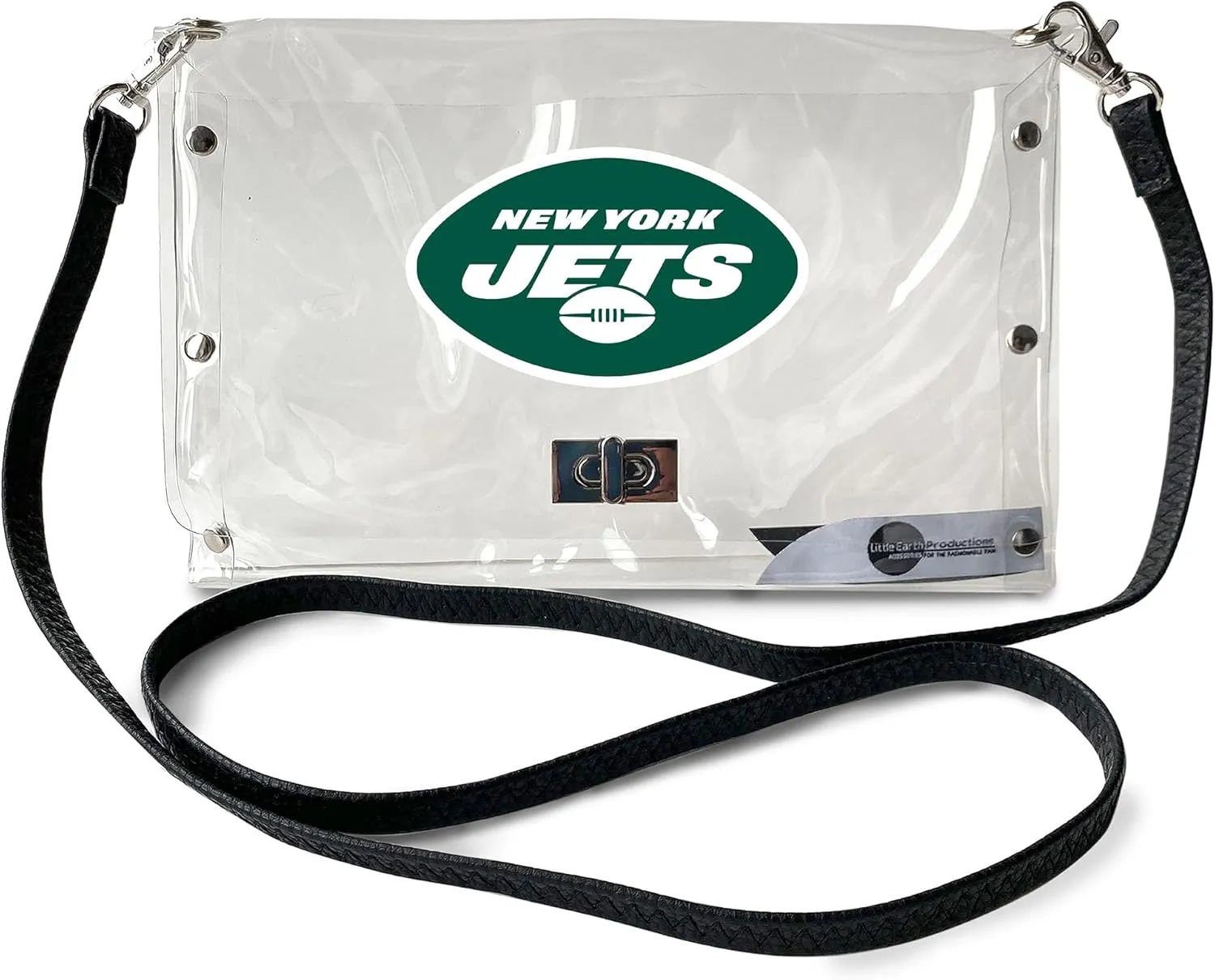 Littlearth NFL Clear Envelope Purse with Black Fashion Strap