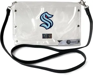 Littlearth Seattle Kraken NHL Clear Envelope Purse with Black Fashion Strap