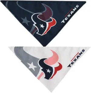 Littlearth Unisex-Adult NFL Houston Texans Home and Away Pet Bandana Set, Team Color, Small